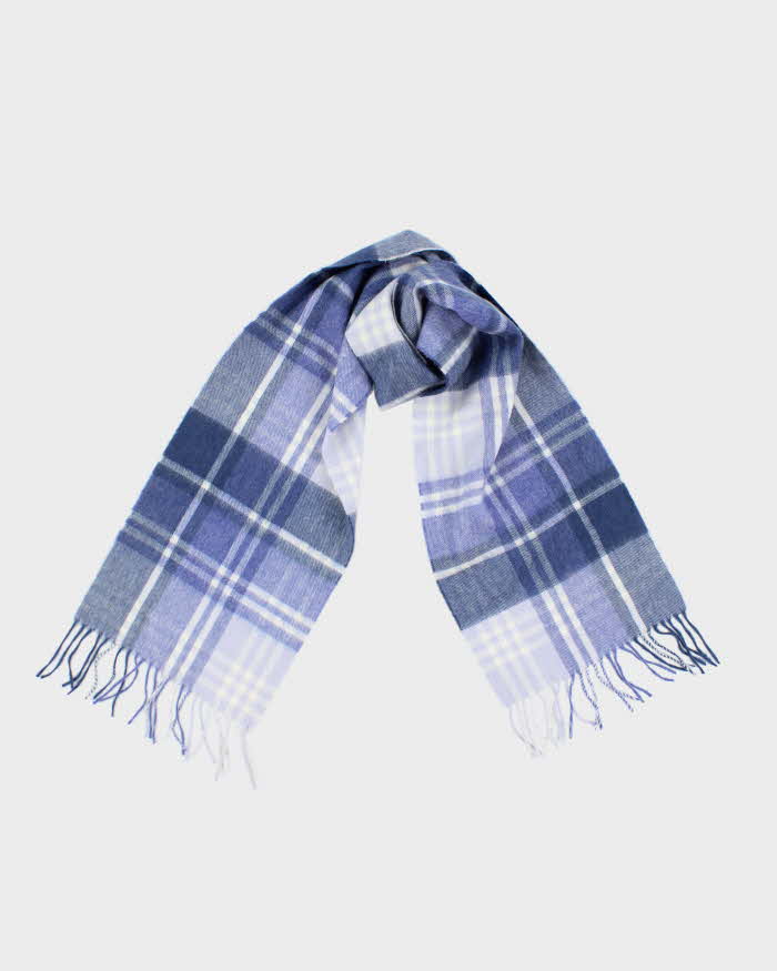 Vintage Kiltane Blue Check Wool Scarf