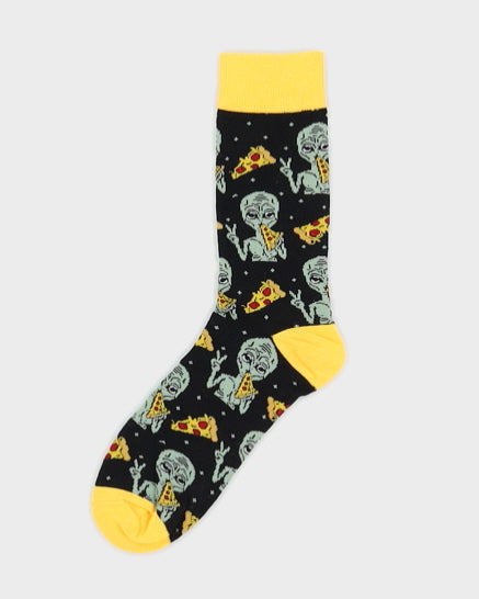 Pizza Alien Socks - One Size