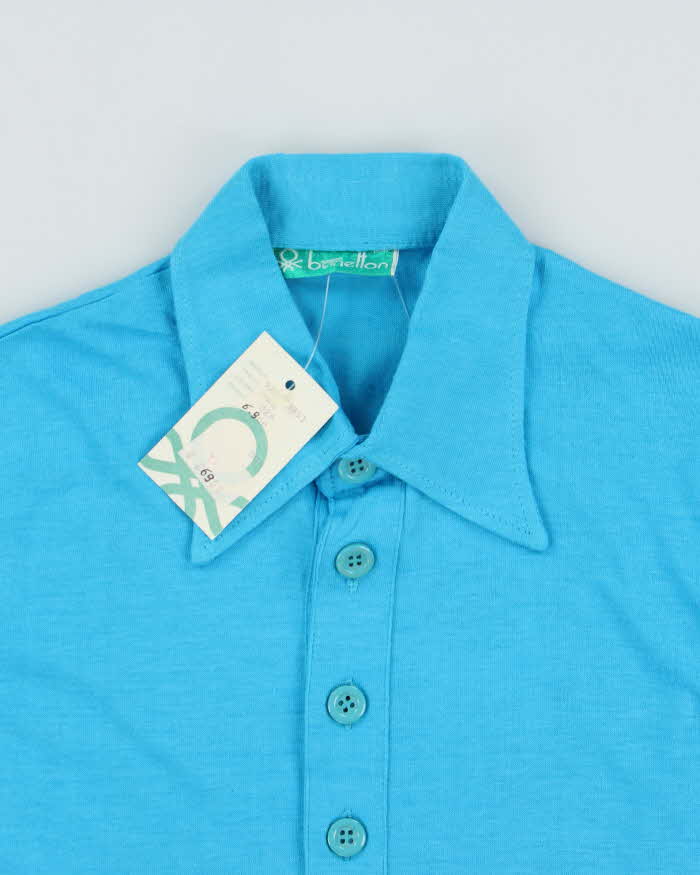 DSWT 1970s Benetton Short Sleeve Polo Shirt - XS