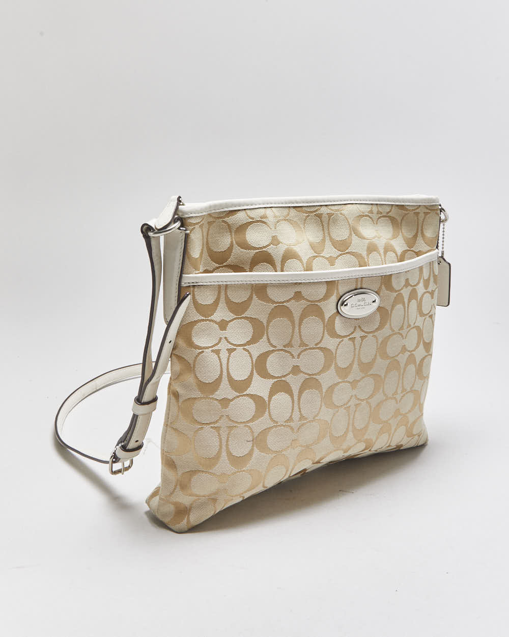 Vintage Y2k 2000s Coach Signature File Crossbody Bag