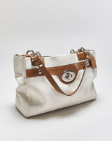 Vintage Y2k 2000s Coach Penelope Snakeskin Trim Tote Handbag