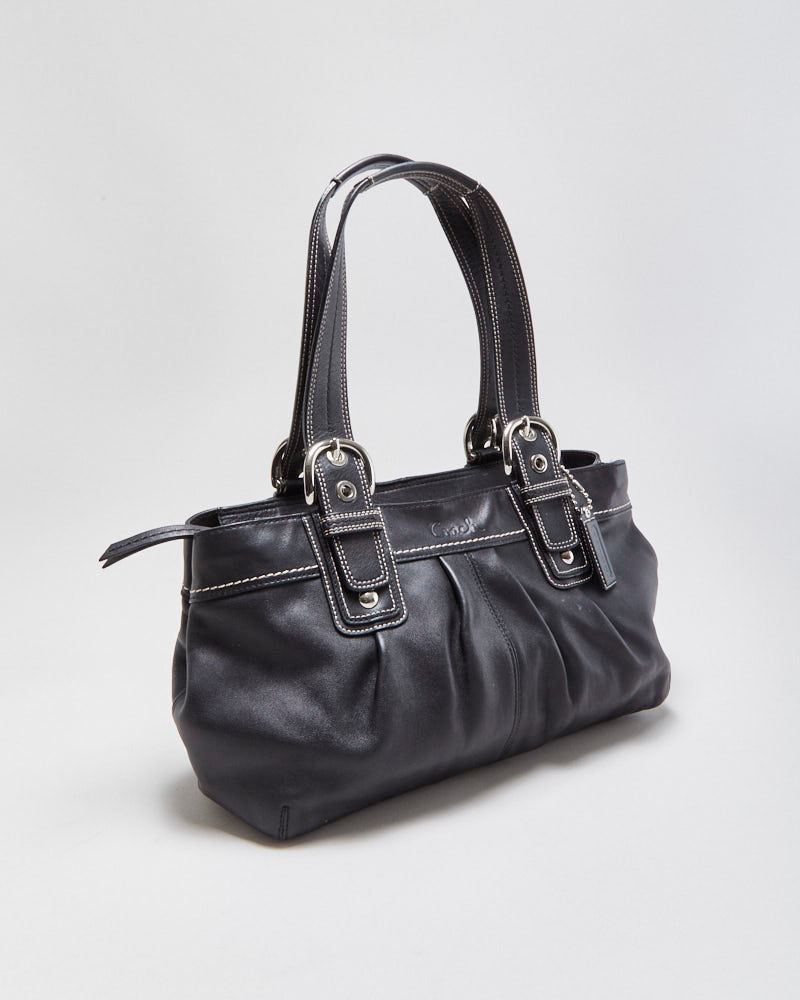 Vintage Y2k 00s Coach Soho Pleated Leather Tote Handbag