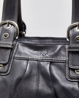 Vintage Y2k 00s Coach Soho Pleated Leather Tote Handbag