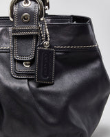 Vintage Y2k 00s Coach Soho Pleated Leather Tote Handbag