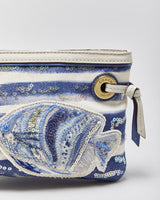 Vintage Y2k 00s Coach Embroidered Sequin Fish Wristlet Bag