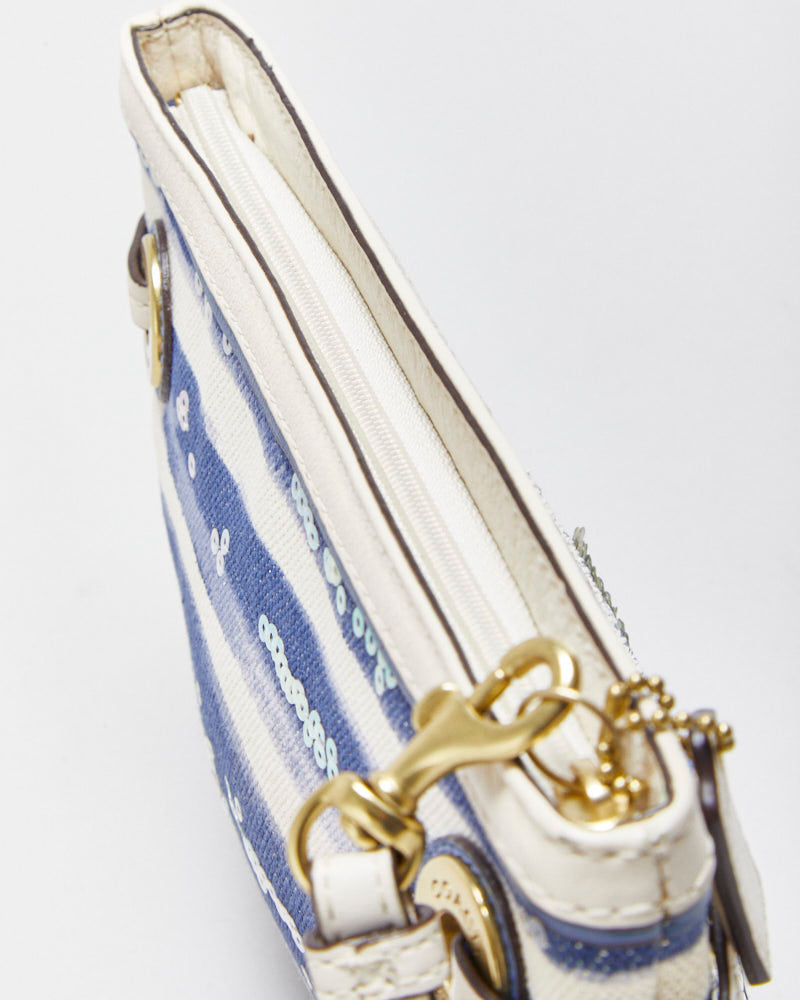 Vintage Y2k 00s Coach Embroidered Sequin Fish Wristlet Bag