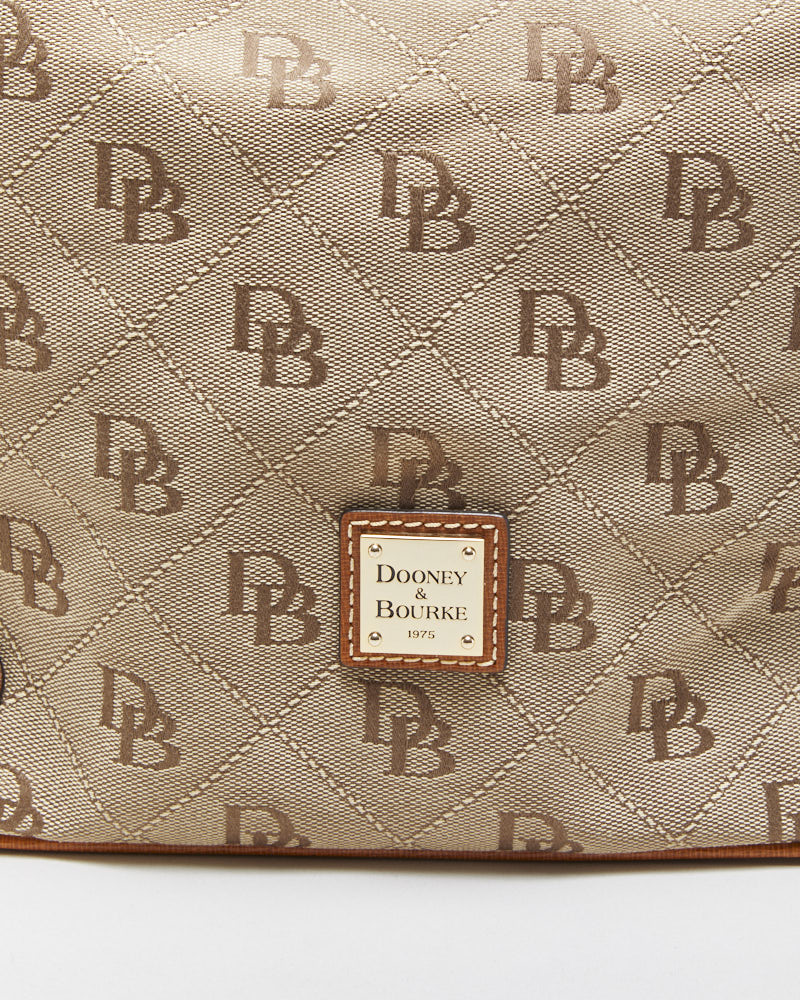 Vintage Dooney &amp; Bourke Monogram Canvas Hobo Handbag
