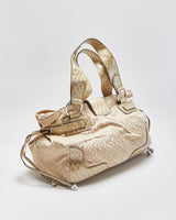 Vintage Y2K 00s Guess Snakeskin Monogram Multi Pocket Handbag