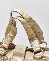 Vintage Y2K 00s Guess Snakeskin Monogram Multi Pocket Handbag