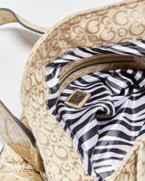 Vintage Y2K 00s Guess Snakeskin Monogram Multi Pocket Handbag