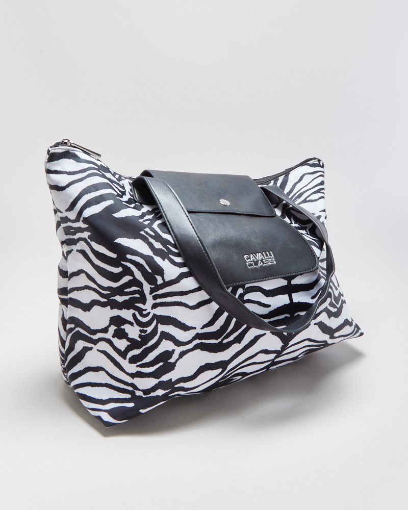 Vintage Y2K 00s Cavalli Class Zebra Print Tote Bag