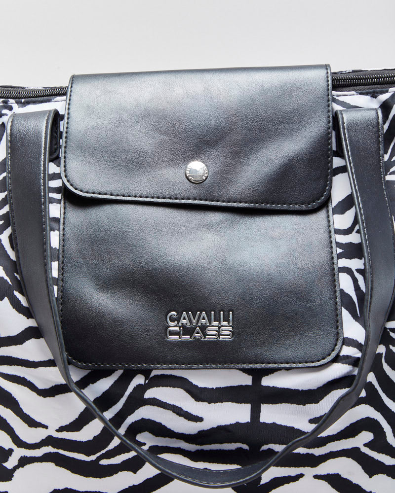 Vintage Y2K 00s Cavalli Class Zebra Print Tote Bag