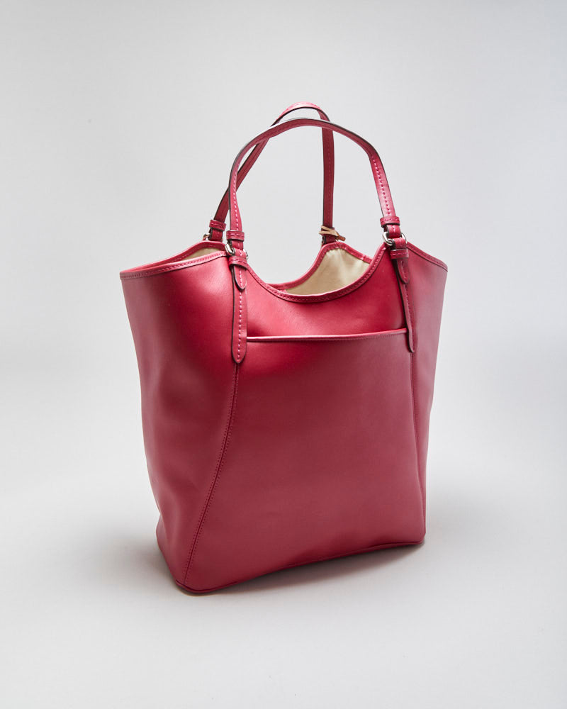 Vintage Y2K 00s Coach Payton Raspberry Large Leather Tote Handbag