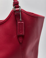 Vintage Y2K 00s Coach Payton Raspberry Large Leather Tote Handbag