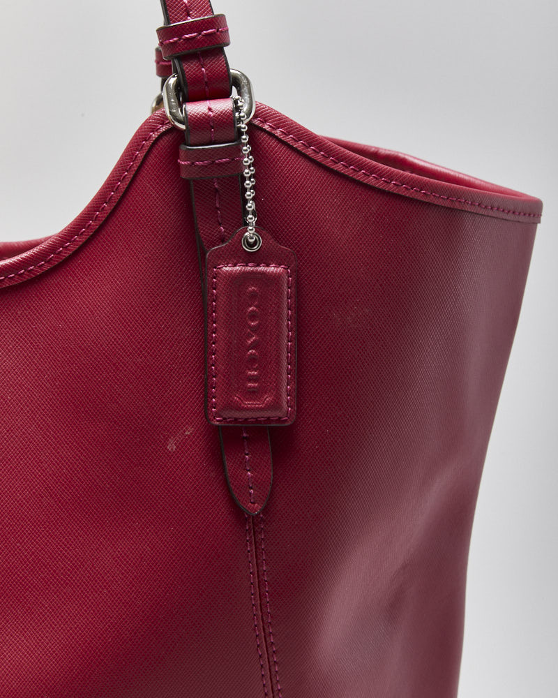 Vintage Y2K 00s Coach Payton Raspberry Large Leather Tote Handbag