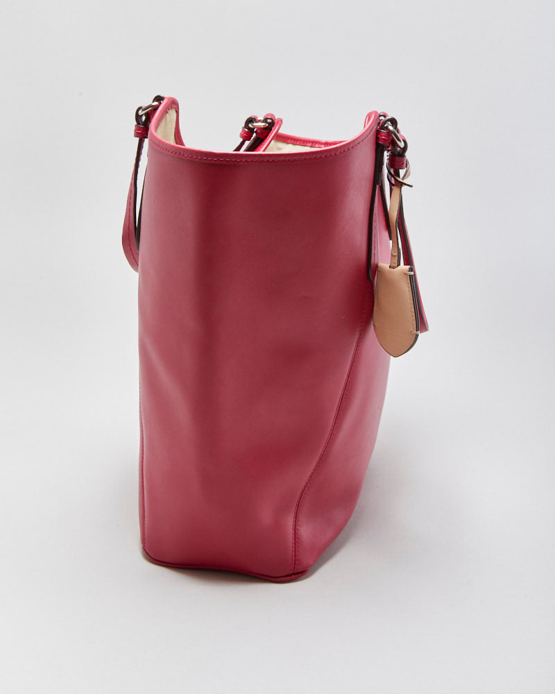 Vintage Y2K 00s Coach Payton Raspberry Large Leather Tote Handbag