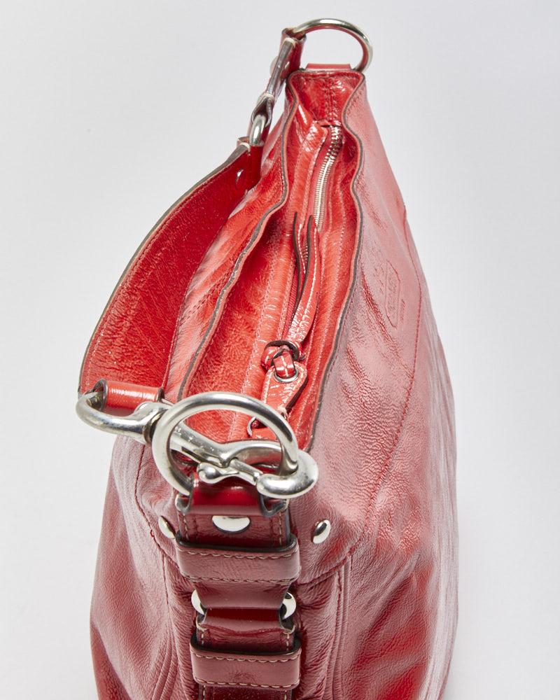 Vintage Y2K 00s Coach Zoe Patent Leather Large Hobo Handbag