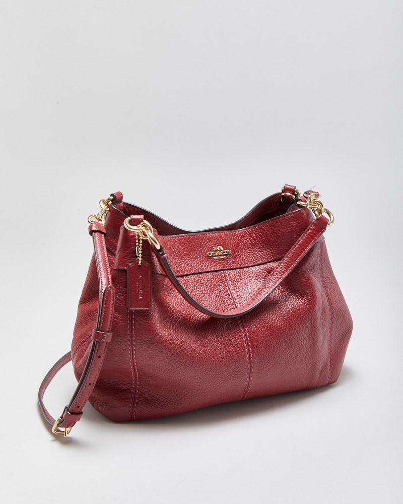 Vintage Y2K 00s Coach Lexy Pebbled Leather Hobo Crossbody Handbag