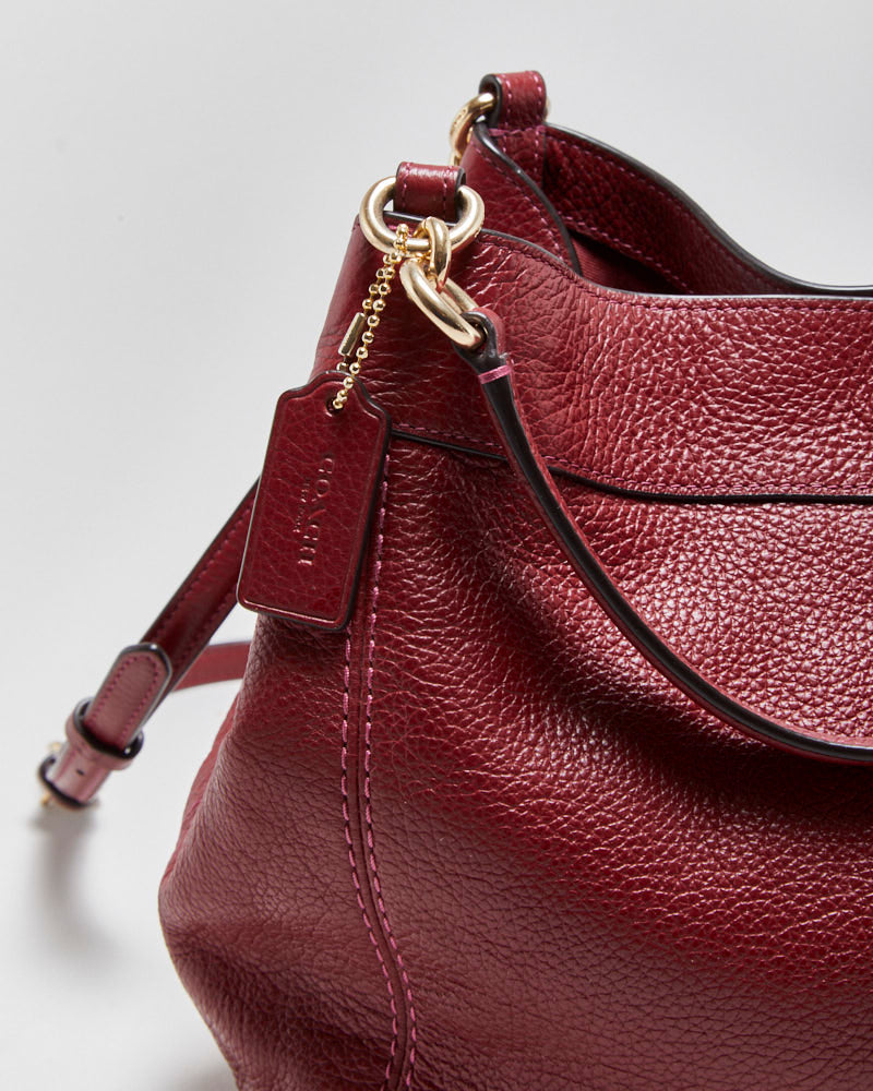 Vintage Y2K 00s Coach Lexy Pebbled Leather Hobo Crossbody Handbag