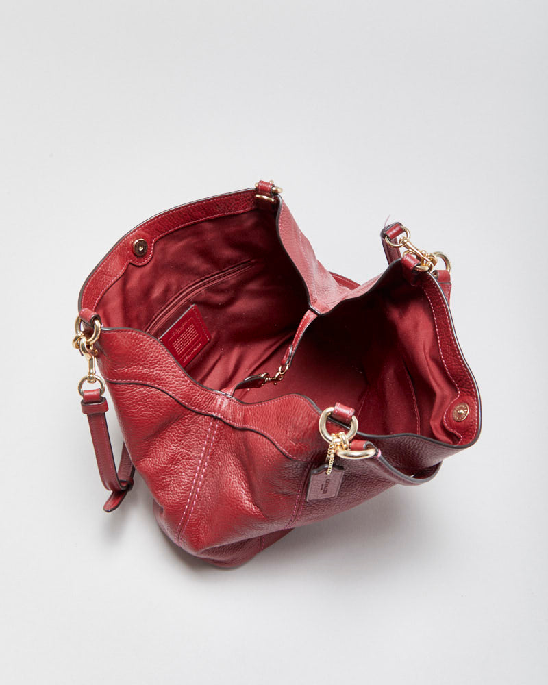 Vintage Y2K 00s Coach Lexy Pebbled Leather Hobo Crossbody Handbag