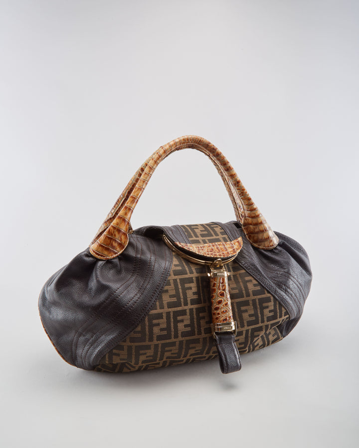 Borsa Spia Vintage Fendi Zucca In Tela Rokit