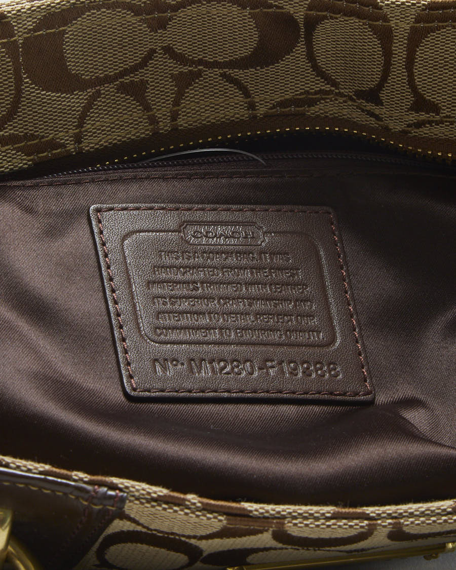 Coach Beige Monogram Tote - O/S