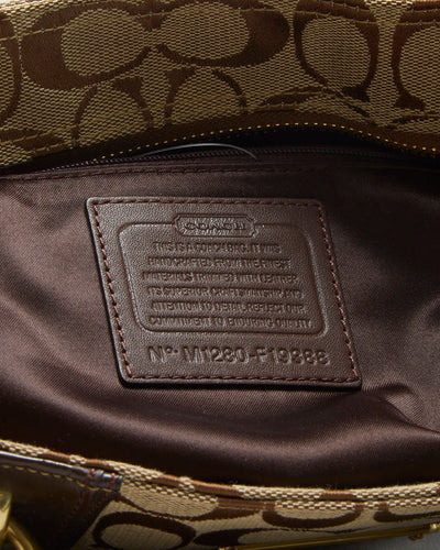 Coach Beige Monogram Tote - O/S