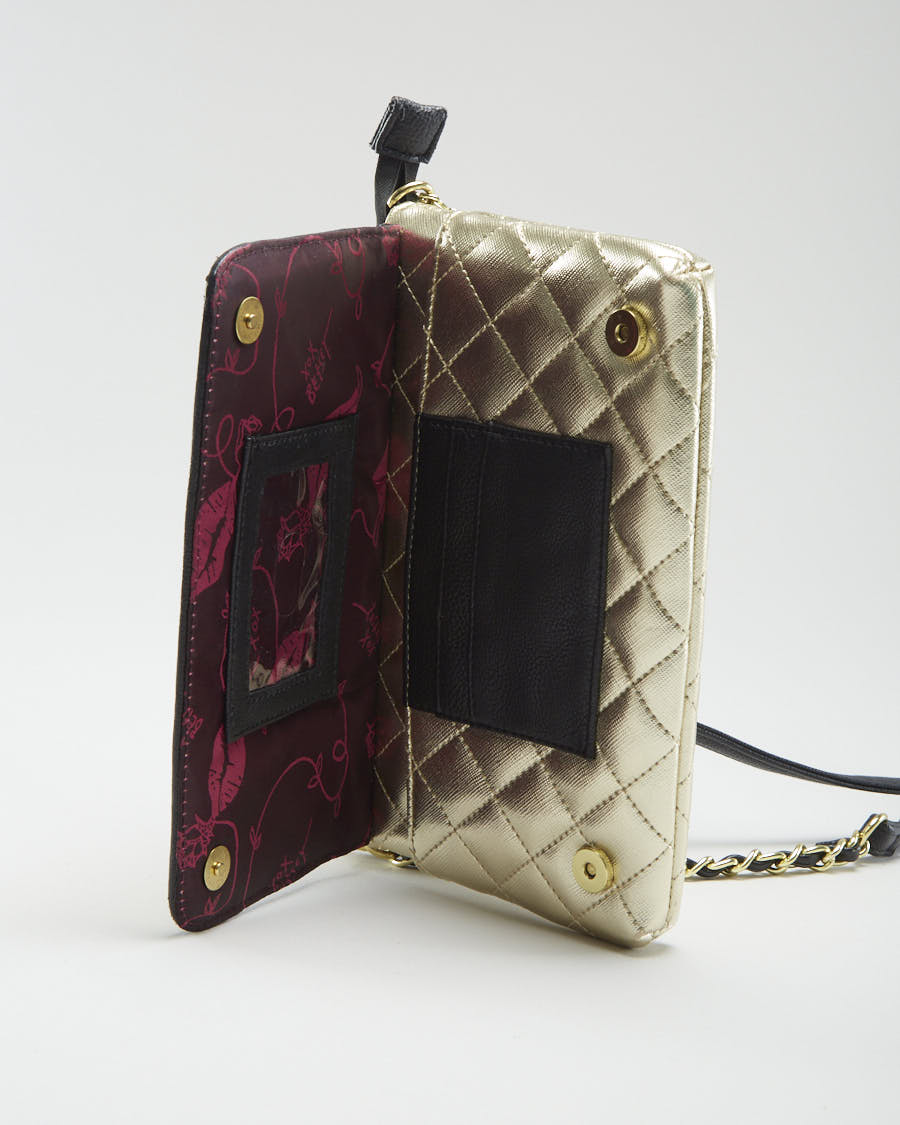 Y2K 00s Betsey Johnson Gold Cross Body Bag - O/S