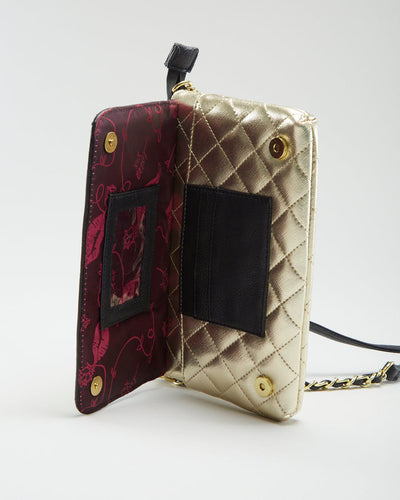 Y2K 00s Betsey Johnson Gold Cross Body Bag - O/S