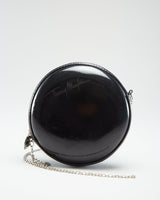 Vintage 90s Thierry Mugler Round Patent Disc Bag - O/S