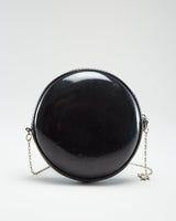 Vintage 90s Thierry Mugler Round Patent Disc Bag - O/S