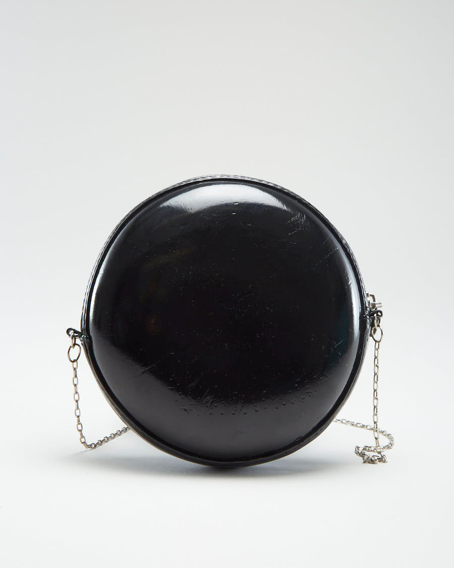 Vintage 90s Thierry Mugler Round Patent Disc Bag - O/S