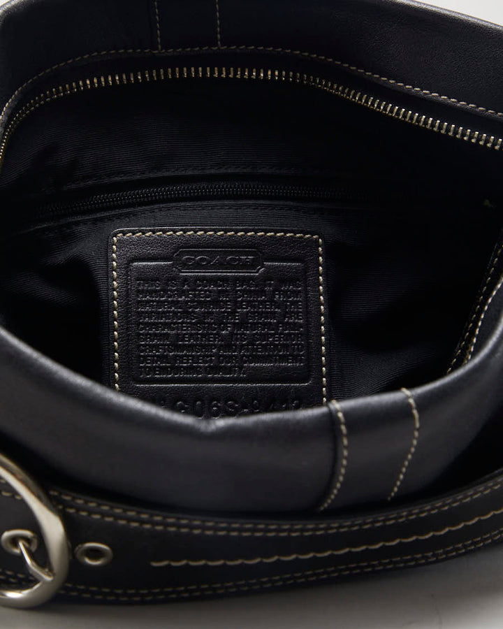 Coach Black Leather Soho Mini Duffle Bag - O/S