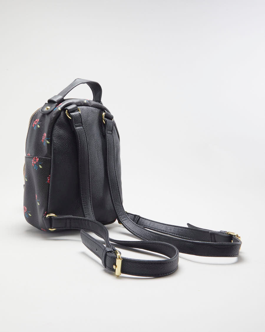 Betsey Johnson Black Leather Small Cat Backpack - O/S