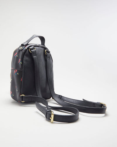 Betsey Johnson Black Leather Small Cat Backpack - O/S