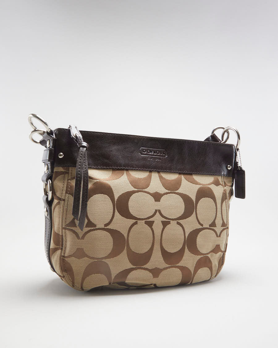 Y2K 00s Coach Brown Monogram Shoulder Bag - O/S