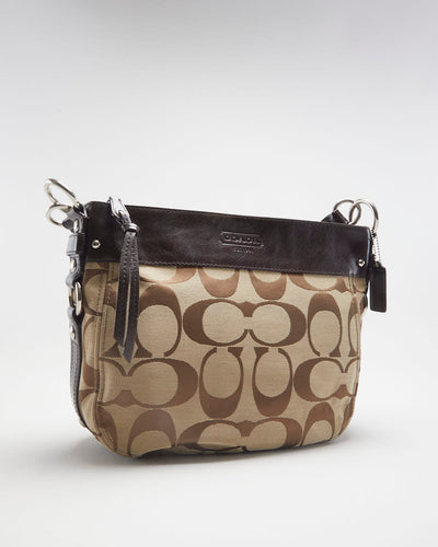 Y2K 00s Coach Brown Monogram Shoulder Bag - O/S
