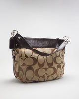 Y2K 00s Coach Brown Monogram Shoulder Bag - O/S