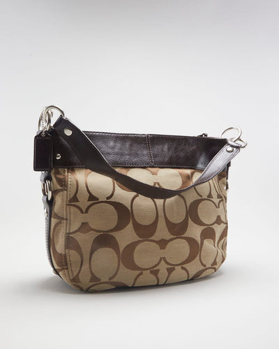 Y2K 00s Coach Brown Monogram Shoulder Bag - O/S