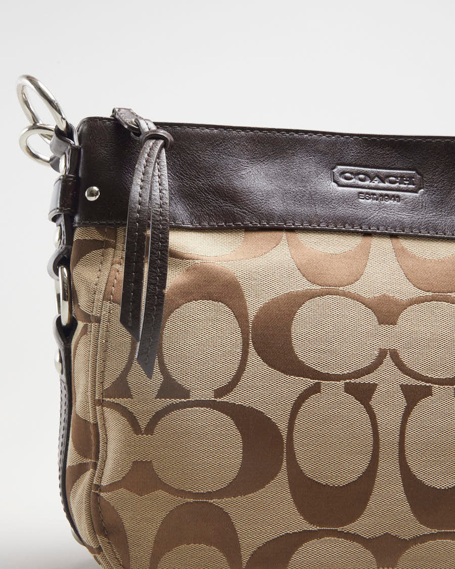 Y2K 00s Coach Brown Monogram Shoulder Bag - O/S