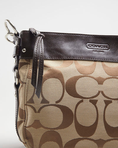 Y2K 00s Coach Brown Monogram Shoulder Bag - O/S