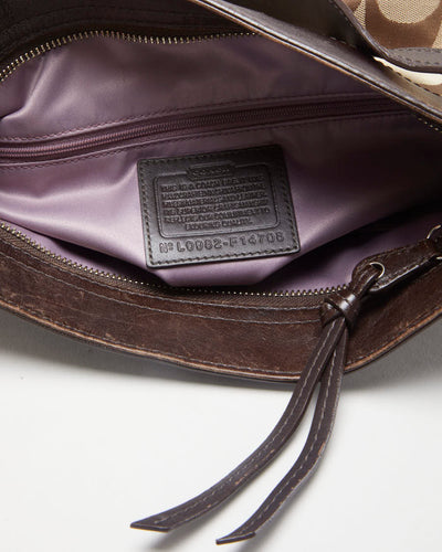 Y2K 00s Coach Brown Monogram Shoulder Bag - O/S