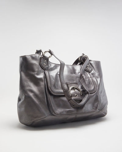 Coach Gun Metal Grey Campbell Leather Handbag - O/S