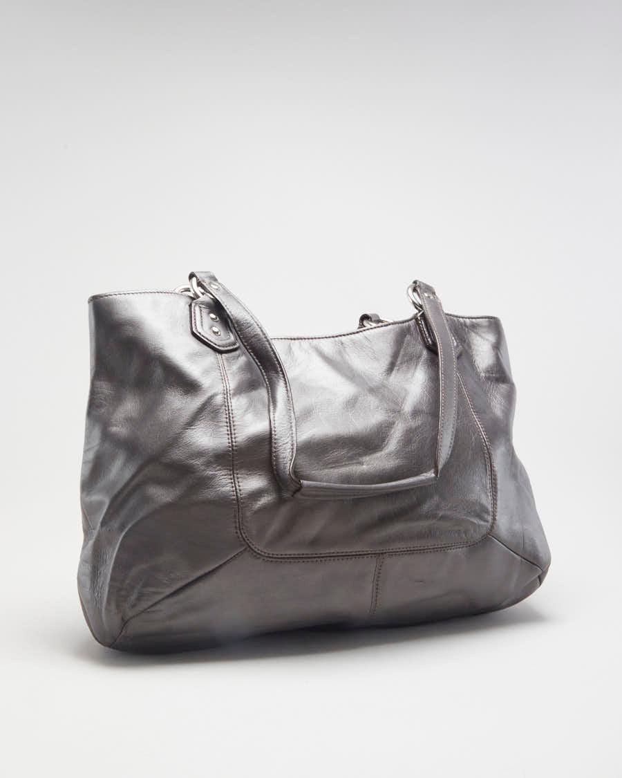 Coach Gun Metal Grey Campbell Leather Handbag - O/S