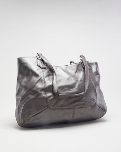 Coach Gun Metal Grey Campbell Leather Handbag - O/S