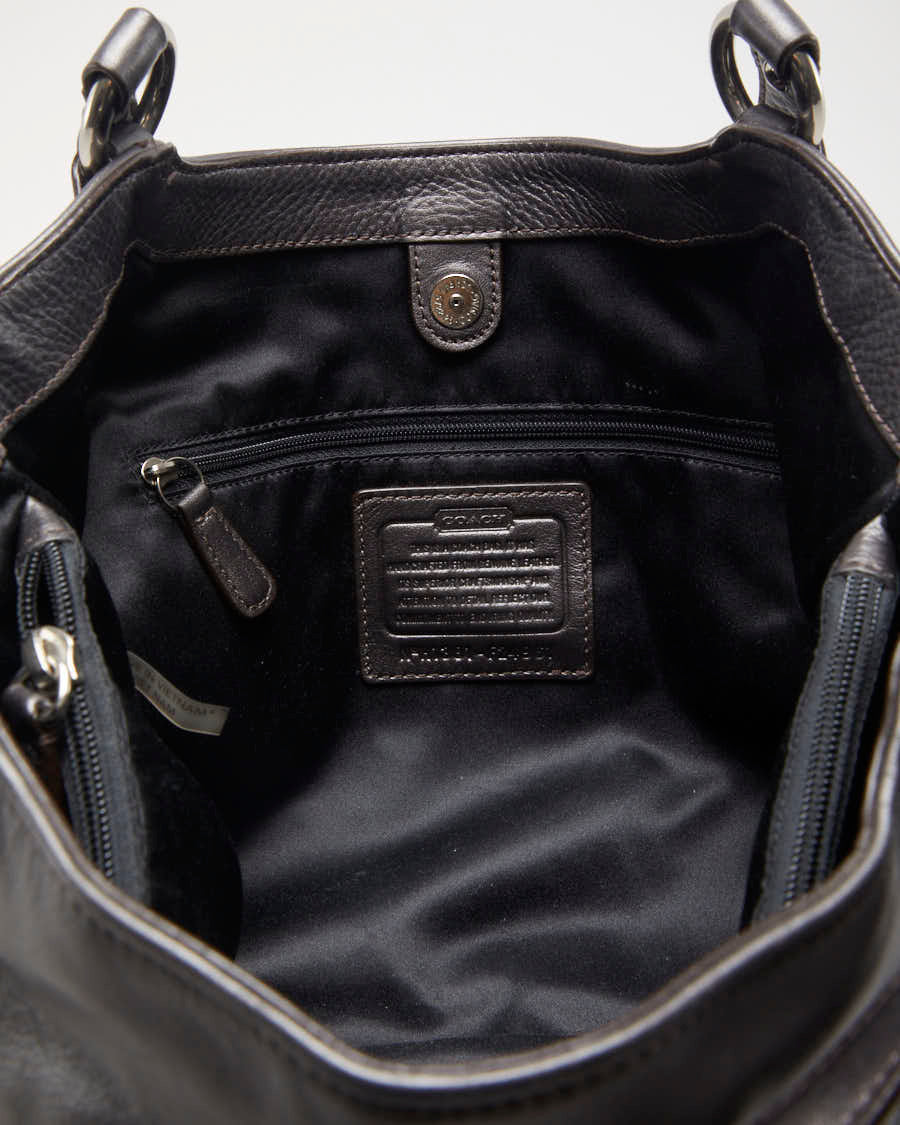 Coach Gun Metal Grey Campbell Leather Handbag - O/S