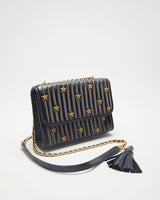 Tory Burch Black &amp; Gold Studded Cross Body Bag - O/S