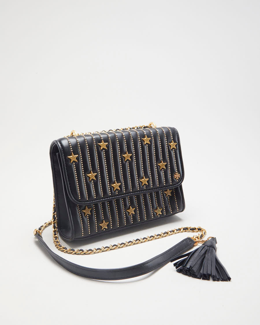 Tory Burch Black &amp; Gold Studded Cross Body Bag - O/S
