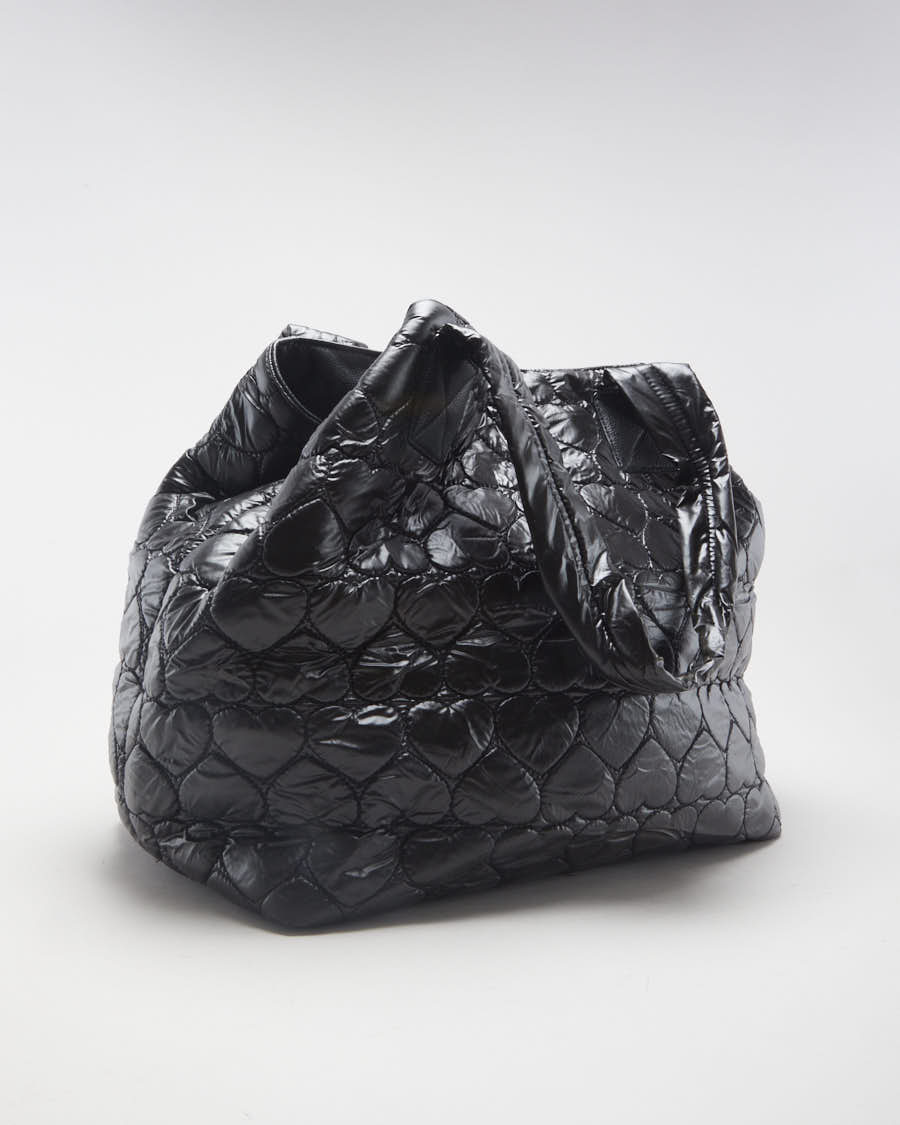 Betsey Johnson Black Love Heart Puffer Bag - O/S