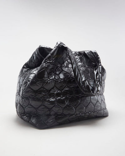 Betsey Johnson Black Love Heart Puffer Bag - O/S
